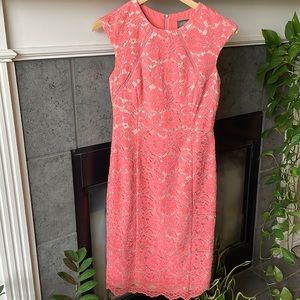 Vince Camuto pink lace dress size 2